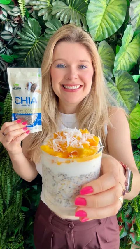 Overnight Oats de Manga com Coco