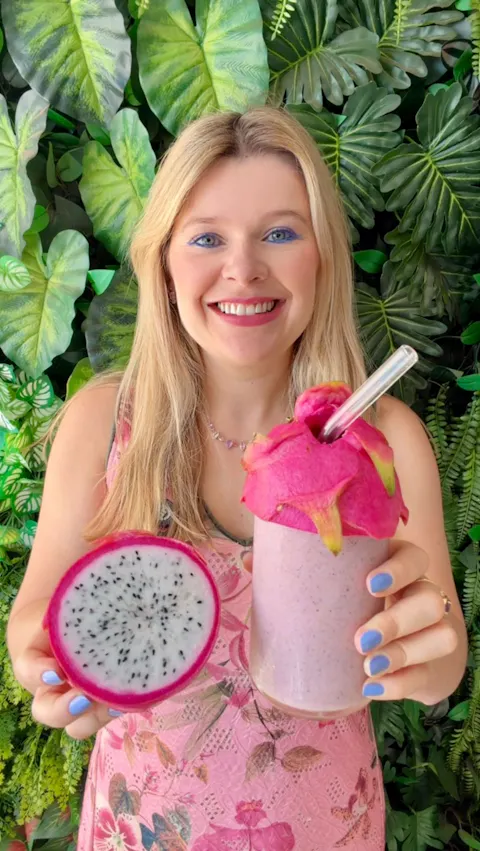 Shake de Pitaya Branca com Morango