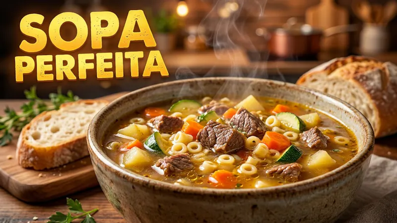 Sopa de Carne com Legumes e Macarrão