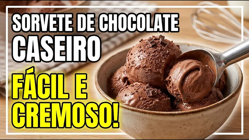 Sorvete Caseiro de Chocolate Cremoso