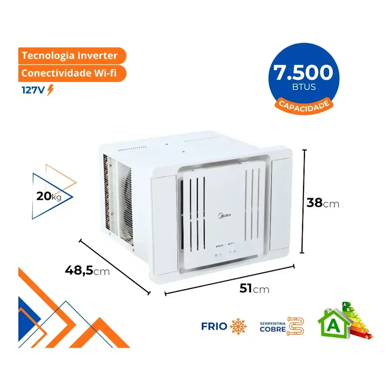 Ar Condicionado Janela Inverter 7500 Btu Qcl078vb Midea — foto 2 de 2