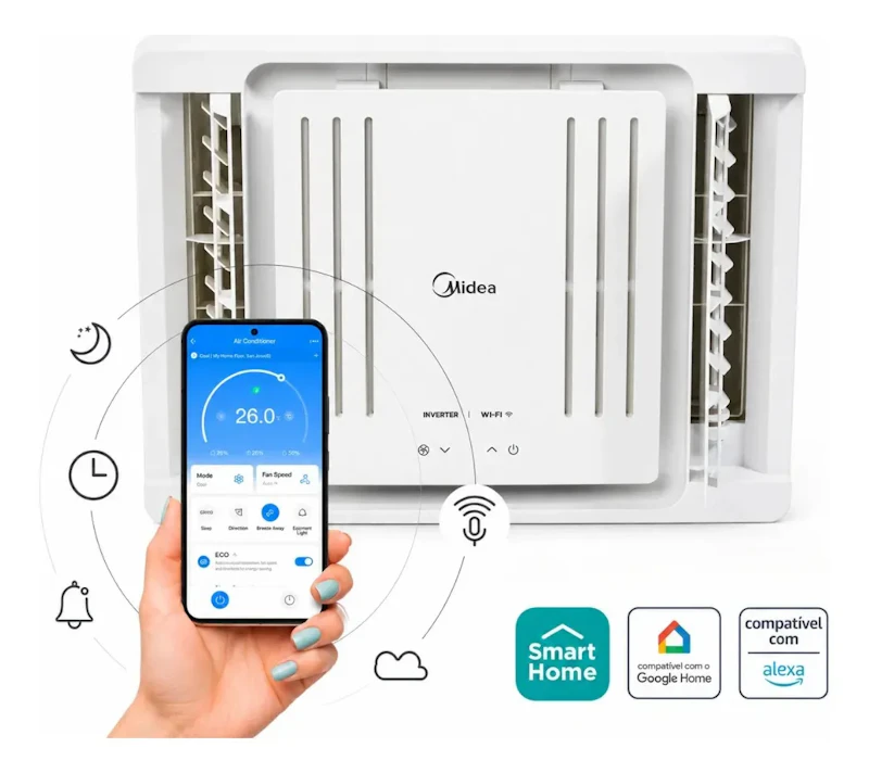 Ar Condicionado Janela Inverter 7500 Btu Qcl075vb Midea 220 V Branco — foto 5 de 11