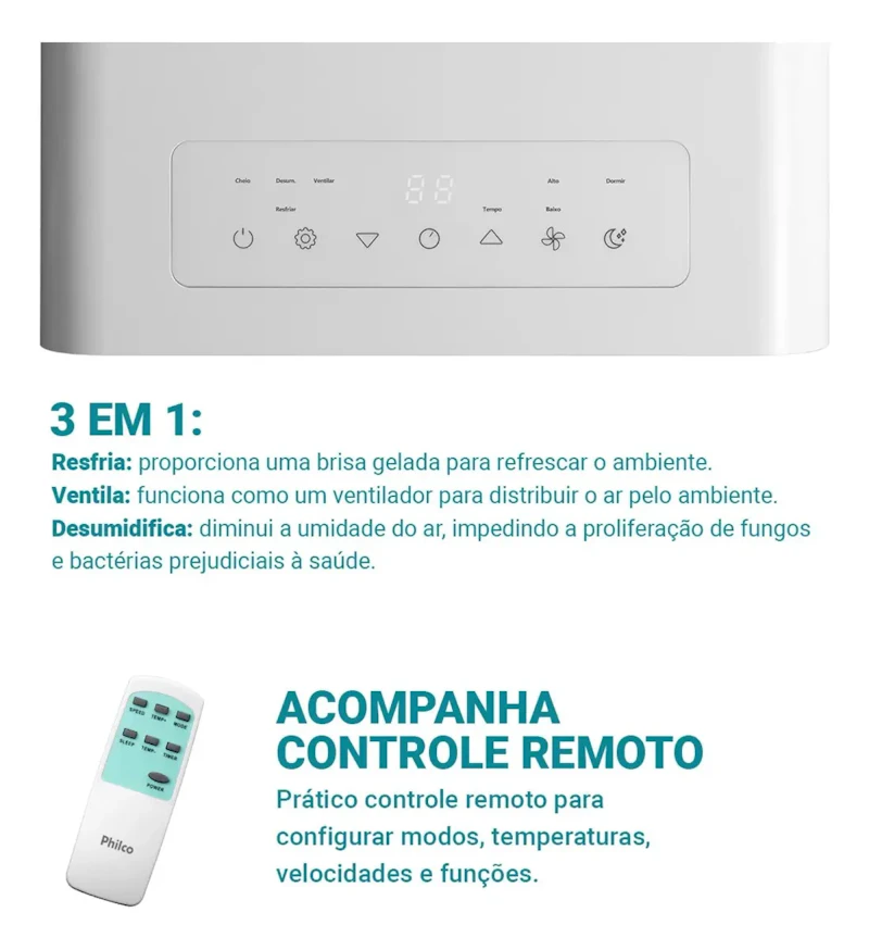Ar Condicionado Philco Portátil 10000btus Frio Pac10fn — foto 3 de 5