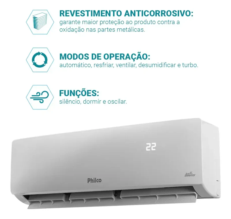 Ar Condicionado Split Philco Inverter 12.000 BTU Frio Branco — foto 5 de 7