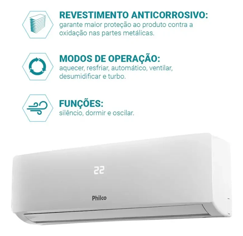 Ar Condicionado Philco 12.000 Btus Quente-frio Pac12qi Branco — foto 2 de 2