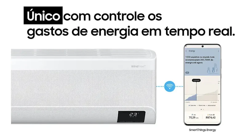 Samsung Ar Condicionado Inverter Windfree Sem Vento Connect 12000 BTUs Só Frio Cor Branco — foto 8 de 10