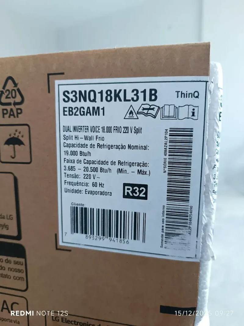 Ar Condicionado Split Hi Wall Inverter LG Dual Inverter Voice +AI 18.000 BTUs Frio — foto 7 de 7