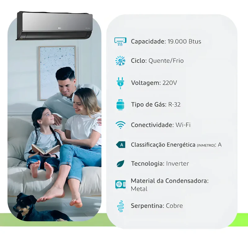 Ar-Condicionado LG Dual Inverter Voice Artcool +AI 18.000 BTU Quente/Frio — foto 2 de 2