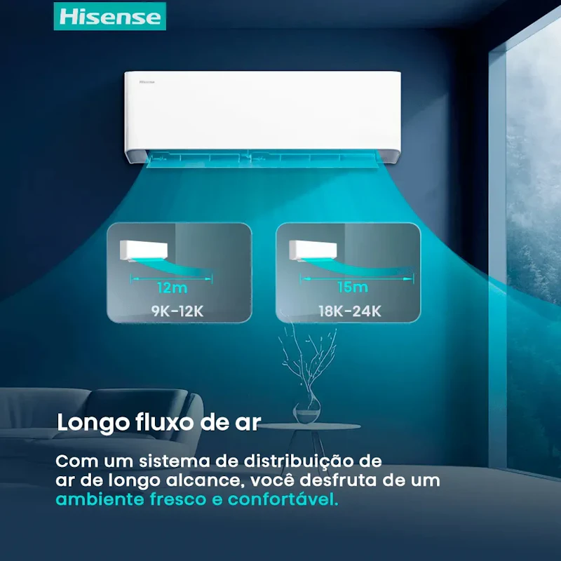 Ar Condicionado Split Inverter 9000 Btus Frio Hisense Hiwall Branco 220 — foto 6 de 7