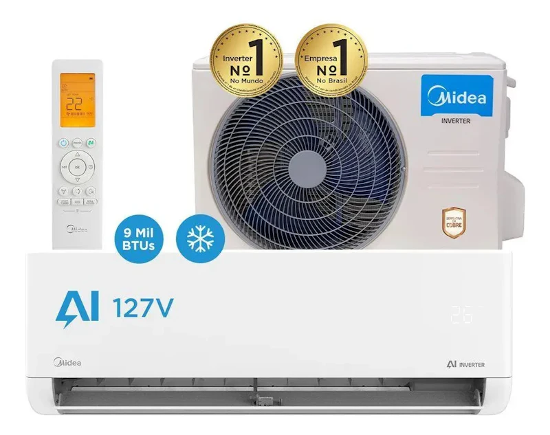 Ar Condicionado Split Inverter Midea Ai 9000 Btus Frio 127v 110v — foto 2 de 7