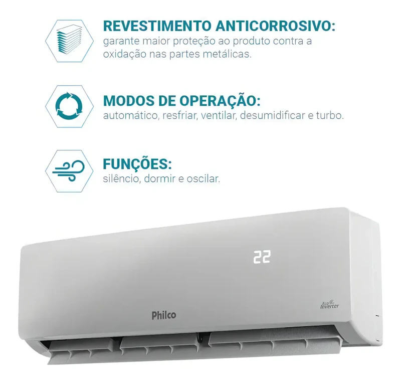 Ar-Condicionado Philco Split Inverter 9000BTUs Frio PAC9FC — foto 3 de 6